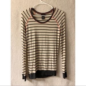 Cream/Gray striped long sleeve.